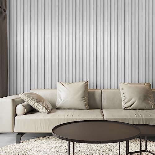 Art3d 96 x 6 Inch WPC Wood Diffuser Slat Wall Panel, 8-Pack, Matte White - color: Matte White, size: 96*6
