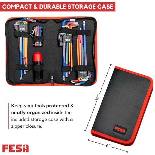 FESA Jumbo Hex Key Allen Wrench Set 29-Piece Torx - style: With Zipper Case