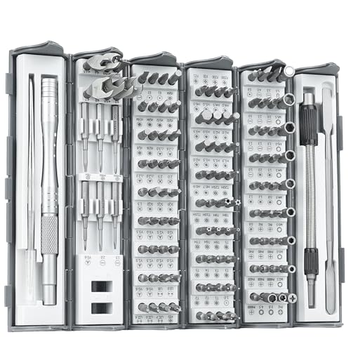 128 in 1 Precision Screwdriver Set - Father’s Day Gifts for Men, Ratchet Screwdriver Set, Professional Magnetic Repair Tool Kit with 122 Bits for Phone Camera Laptop Watch