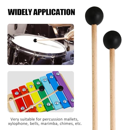 Biaungdo 2 Pack 15 Inch Glockenspiel Mallets, Rubber Xylophone Mallets Bell