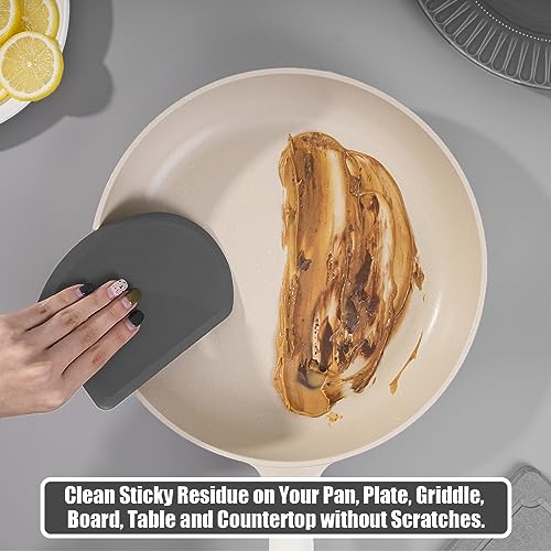 Silicone Dough Scraper with Metal Core Flexible Bowl Scraper Bread Baking - color: Dark Gray