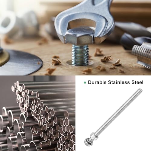 M METERXITY 10-Pack Hex Head Screw Bolt with Nuts Flat & Lock Washers M12x190mm Stainless Steel Bolts and Nuts Kit Fully Threaded Metric Bolt Assortment for Equipment/Machinery - size: M12x190mm