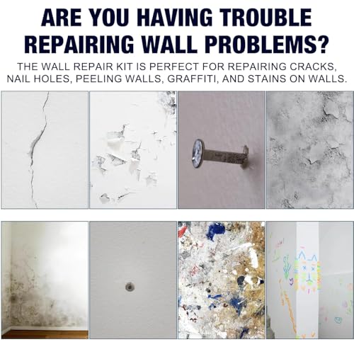 Wall Repair Kit, Quick Drying Paste for Holes & Cracks, Scraper & Sandpaper