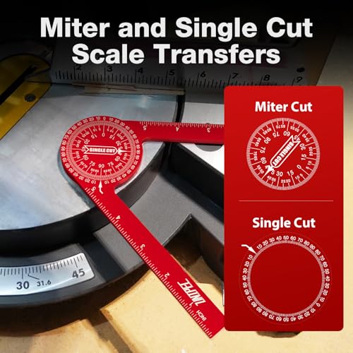7.3 Inch Aluminum Miter Saw Protractor & Angle Finder Tool, Red