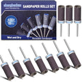 10Pcs 400 Grit Sanding Drums Sandpaper Sticks Set for Dremel Rotary Tool with 1/8" Shank, Sanding Bits Kit Rotary Tool Accessories for Metal Rust Removal/Jade Polishing/Stone Grinding (400 Grit) - style: 400 Grit