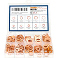 200pcs 9 Sizes Premium Copper Metric Sealing Crush Washers Assortment Kit,Flat Sealing Washer M5 M6 M8 M10 M12 M14,Flat Ring Sump Plug Oil Seal Gasket Sealing Fitting Washers for Industrial,Household