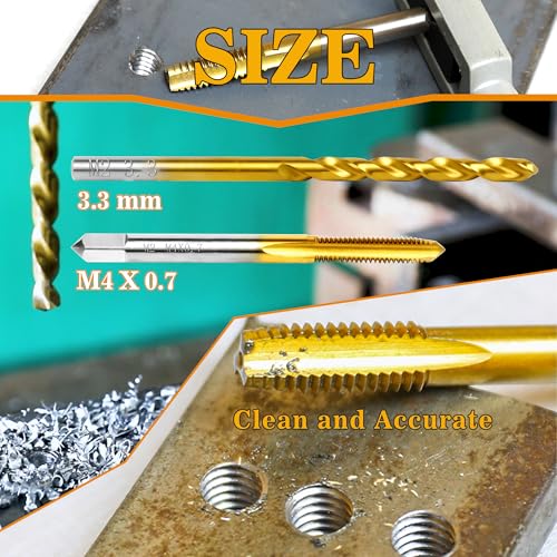 M4x0.7 Tap and 3.3mm Drill Bit for Metal,M2 HSS Metric Drill and Tap Set - size: M4 x 0.7 Tap, 3.3mm Drill