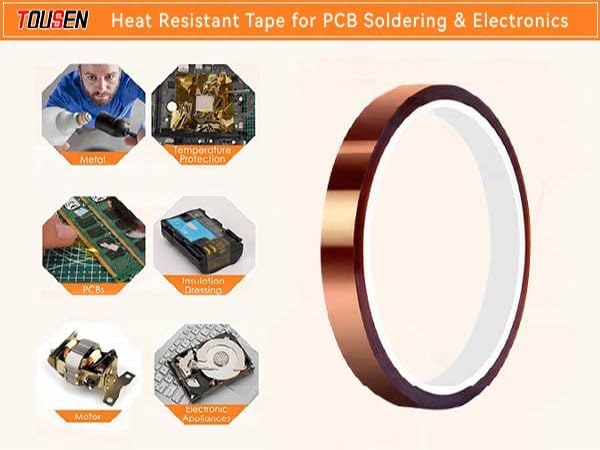 High Temperature Tape, Heat Transfer Tape for Heat Press & Sublimation, Heat Resistant Polyimide Tape, 10mm x 115FT (35m) x 2 Rolls for Electronics, Masking, Soldering & Insulation - size: 10MM×115FT×2R