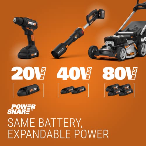 WORX Cordless Crown Stapler, 20V 3/8-Inch 2-in-1 Nail Gun, WX843L.9 - style: 3/8" Crown Stapler Bare Tool