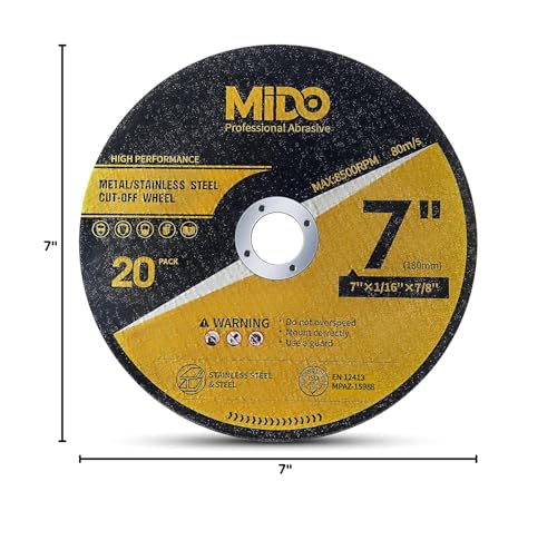 20 Pack Cut Off Wheels 7 Inch Cutting Wheel 7”x1/16”x7/8” Metal&Stainless Steel Cutting Disc Fit for Angle Grinder - style: 20PCS 7Inch Cut Off Wheels