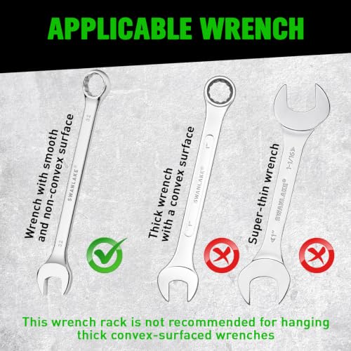 SWANLAKE 2-Piece Magnetic Wrench Organizer Toolbox Holder, SAE (1/4'' to 15/16''), Metric (6mm to 24mm) Ratchet Wrench Organizers, Total Hold 24 Slots Wrenches Holder for Tool Box - style: 24-Slot Red&Blue