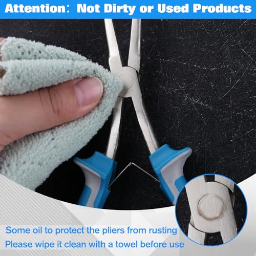 SPEEDWOX 2PCS Long Reach Needle Nose Pliers & Bent Needle Nose Pliers Set - style: 2PCS Bent & Needle Nose Pliers Smooth Jaw