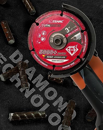 EZARC Diamond Cutting Wheel 3 x 3/8 Inch for Metal, Cut Off Wheel with 5000+ Cuts on Rebar, Steel, Iron and INOX - style: 3 x 3/8 Inch
