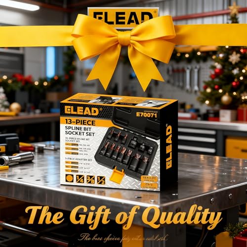 13-Piece XZN Triple Square Spline Bit Impact Socket Set - Premium S2 Steel European Style M4 - M18 with Socket Adapters, 1/4”, 3/8” and 1/2” Drive | Professional Mechanic Garage Tools - style: XZN Triple Square Spline