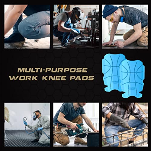 Breathable Pocket Knee Pad Insert for Work Pants/Bibs, Uniforms, and Tactical Pants, Men’s Heavy Duty Pocket Knee Pads for Construction, Flooring, and Garage, 11.5''×7.9''×0.45'', Blue - size: 1 pair 11.5''×7.9''×0.45''
