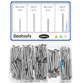 126Pcs Flat Head Phillips Electrician's Machine Screw Kit, Long Electrical Outlet Screw, #6-32#8-32, 304 Stainless Steel for Wall Plate Switch/Outlets,Mounting Electrical Extender, with Tool - color: Silver, size: #6#8 126Pcs