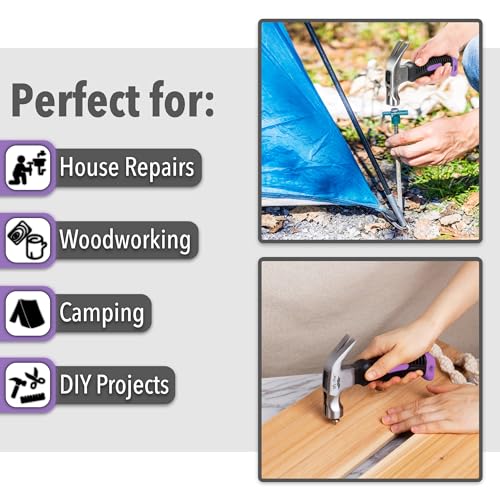 Mr. Pen- Claw Hammer, 8oz, Purple, Magnetic - color: Purple