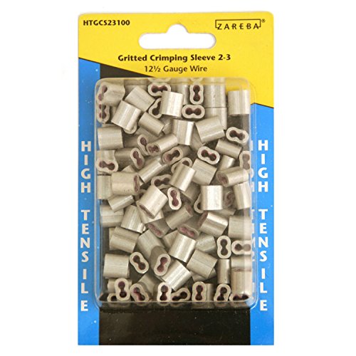 Zareba Systems HTGCS23100 Gritted Wire Crimping Sleeve 2-3 - Splice Wire, in-Line Strainers & Loops at End Posts