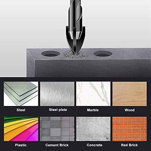 11-pc Carbide Masonry Concrete Drill Bit Set for Stone Tile Brick Ceramic Glass Metal Sheet Plastic Wood, Quick Change 1/4" Hex Shank, Size 3/16" 1/4" 5/16" 3/8" 1/2" with Storage Case - size: 11 Piece 3/16"-1/2" Drill Bit Set