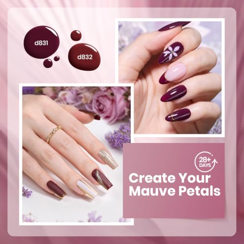 Beetles Purple Gel Polish Set, Burgundy Maroon Mauve Plum Fall Colors - color: A - Creme | 0-0-0-Rose Petals