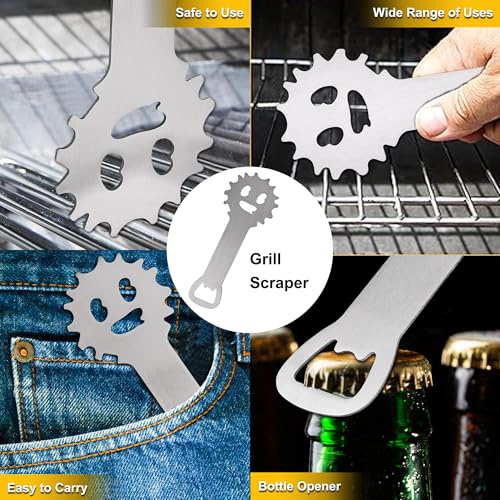 ROMANTICIST 132PC Professional Griddle Accessories Kit - Heavy Duty Stainless Steel Grill Spatula Set for Grill Griddle Hibachi Flat Top Outdoor Cooking - Great Grill Gift on Birthday Wedding - style: 132pcs Griddle Accessories Kit