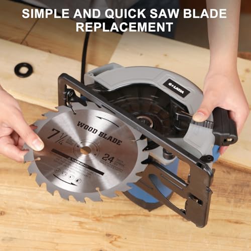11A Corded Circular Saw 6000RPM with Laser Guide, 2x 7-1/4" Blade - style: Corded 11A