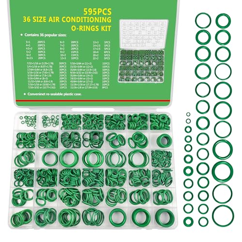 O Rings O-Ring Assortment Kit 36 Metric SAE Sizes for Auto AC Repair - style: 36 Size/595 Pcs