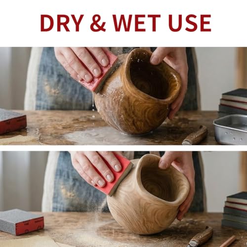 24Pcs 3 x 4 Inch Sanding Sponge Set, 180-2500 Grit Wet Dry Abrasive Sanding Sponges Pads, Soft Foam Hand Sander Block Sandpaper for Wood Metal Drywall Furniture Polishing