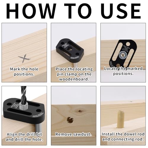 Self Centering Dowel Jig Kit with 8 Drill Bushings(3-10mm) and Storage Case - color: Dark Black