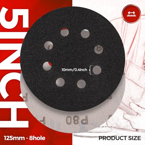100PCS 5 Inch Sanding Discs 80 Grit Random Orbit Sander Sandpaper - style: Silicon Carbide