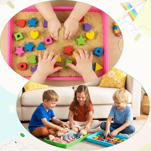 Maitys 15 Pack Plastic Art Trays 12 x 16 Inch Sensory Trays, Vibrant Color - color: Vibrant Color
