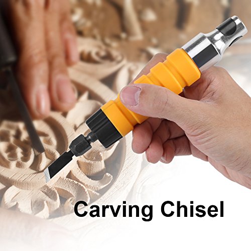 Woodworking Carving Chisel Electric Carving Machine Engraving Knife Tool with 5 Blades and 1 Wrench
