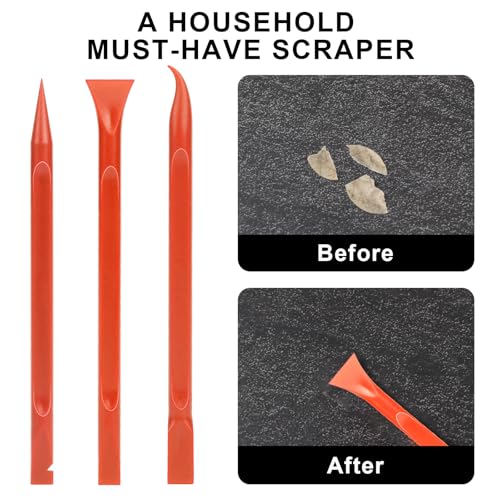 9 Pieces Plastic Scraper, No-Scratch Paint Scraper Tool Portable Car Crevice Cleaning Tool Multi-use Kitchen Scraper Small Sticker Remover for Tight Spaces, Crevices, Food, Labels, Oil Stains, Dirt - color: Red