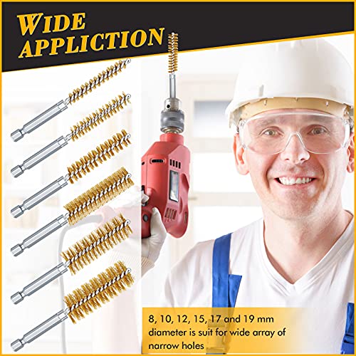 24 Pieces Bore Brush for Drill Wire Bore Brush Set Wire Cleaning Set Stainless Steel Cleaning for Power Drill Impact Driver (Stainless Steel,Brass) - style: Stainless Steel, Brass