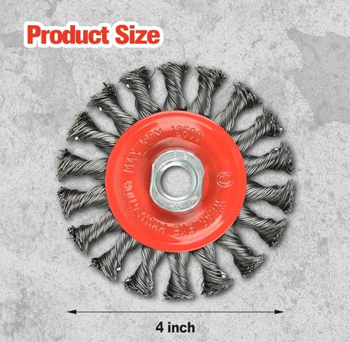 AAIN 60 Pcs Wire Wheel Cup Brush Set,4 Inch Twist Knotted Wire Wheel Brush - size: 60 pack, style: 4 inch Knotted Wire Brush