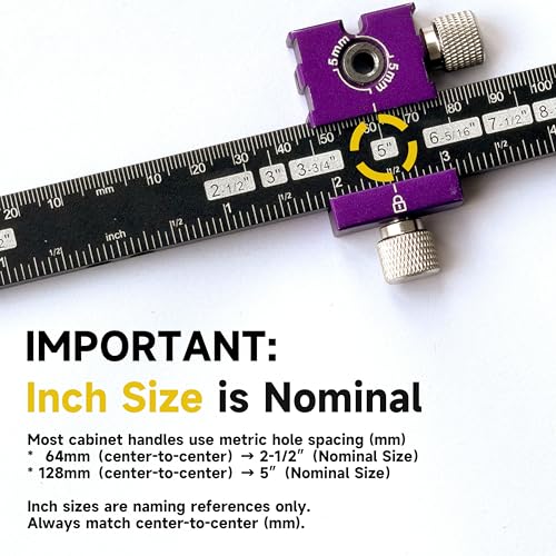 Cabinet Hardware Jig, Cabinet Drawer Pull Jig, Cabinet Pull Template Tool | Drawer Handle Jig Adjustable Drill Guide Template Tool for Installation of Door Drawer Front Knob Handle,Pull (Purple-Black) - color: Purple-black