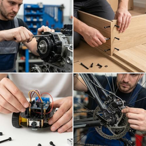 830 Pcs Metric Machine Screws Assortment Kit, M3x6/8/10/12/16/20/25/30/35/40/45/50 mm Grade 12.9 Alloy Steel Hex Socket Cap Head with Nuts and Bolts, Lock & Flat Washers for DIY, 3D Printer - size: M3x6/8/10/12/16/20/25/30/35/40/45/50mm 830pcs