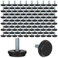 100 Pcs 1/4-20 Stainless Steel Adjustable Furniture Levelers Screw in Threaded Leveling Feet for Furniture Glide Leveling for Table Chair Cabinet Legs