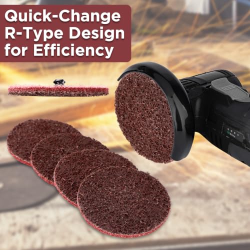 50 Pcs 3 Inch Sanding Discs Red Quick Change Sanding Discs | Nylon Surface Conditioning Grinder Wheels for Angle Grinder, Stock and Rust Removal, Grinding, Deburring - color: Red, size: 3 Inch