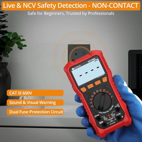 Neoteck 6000Counts TRMS Digital Multimeter for 750VDC 1000VAC AC/DC Current - color: Red, size: 6000Counts(AC 750V/DC 1000V)
