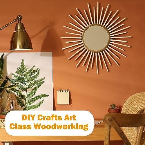 200 Pcs Dowel Rods Wood Sticks Dowel Rods Round Unfinished Wood Sticks for Crafts Long Home Party Decor DIY (1/4 x 12 Inch)