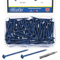 Glarks 100pcs #8 x 2’’ Pocket Hole Screws with Square Drill Bit Kit, Blue Coated Square Drive Wood Screws, Washer Head Coarse Thread Screw for Woodworking, Furniture - size: 100pcs 8x2