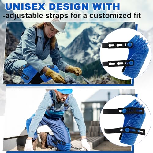 Soulchen 2 Pairs Heavy Duty Construction Knee Pads for Work, Blue - color: Blue