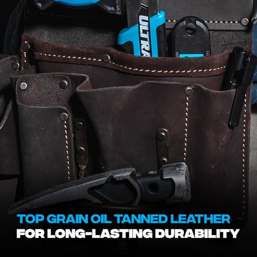 OX Drywall Tool Belt + Pouches - Leather Tool Belts For Men - Size XL - color: Drywall Belt, size: XL
