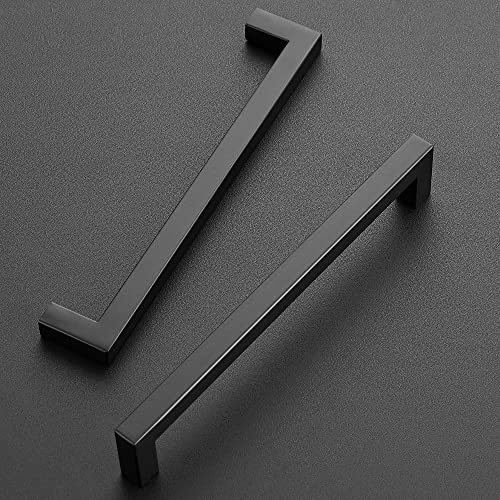 Ravinte Matte Black Cabinet Handles Square Pulls 7-1/2 Inch 10 Pack - size: 8 Inch (7-1/2 Inch Hole Center)