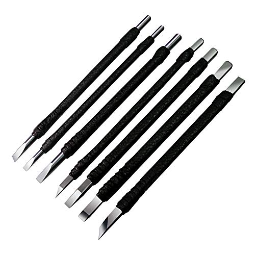 Wood Carving Tools, 7 in 1 Professional Tungsten Steel Wood Carving Set with PU Leather Roll Bag, Hand tools for Easier control, Carving knives DIY Arts Crafts for Professionals&Beginners