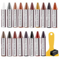 SEISSO Furniture Scratch Repair Crayons Kit, 18 Colors Wood Filler Wax Sticks with Scraper and Sharpener for Wood Furniture, Floors, Cabinets, Tables, Doors, Scratches, Scuffs, Cracks and Small Holes