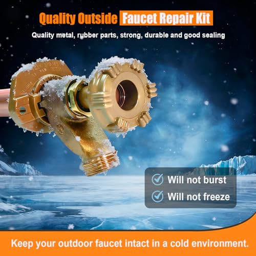 RK-14MH Outdoor Faucet Repair Kit for Woodford Model 14 Outside Faucets Parts Include Wheel Metal Handle Screws Packing Nut Washer Valve Seat Rubber, 7PCS Set - style: RK-14MH