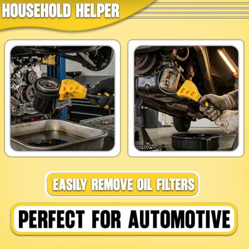 2-Pack Adjustable Rubber Strap Wrench Set, Heavy-Duty Oil Filter Wrench 8 inch & 6 inch Diameter, Non-Slip Belt Wrench for Jar Opener, Plumbing, Water Filter, Sink, Faucet Repair Tool