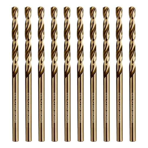 7/32 Inch Cobalt Drill Bits 10Pcs - HPHOPE M35 HSS Metal Twist Drill Bits Set, Jobber Drill Bits Length and Straight Shank, Suitable for Drilling in Hard Metal, Stainless Steel, Cast Iron - size: 7/32-inch, 10Pcs